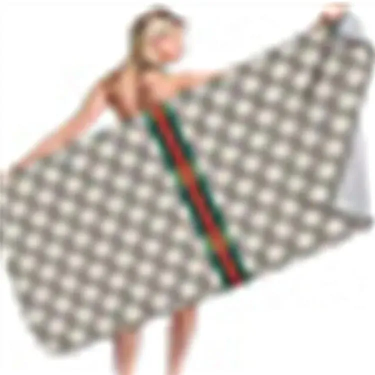 Serviette de bain imprimée à la mode, serviette douce et épaisse de haute qualité, créatrice en couple, cadeau de serviette jacquard plage de natation sportive