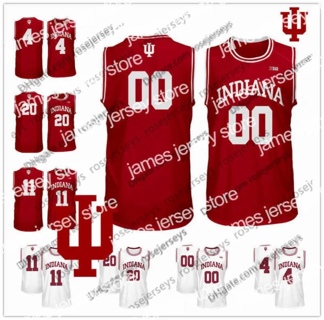 O basquete universitário usa o basquete da faculdade de Indiana Hoosiers personalizada em qualquer nome Red White 4 Trayce Jacksondavis oladipo 0 LAN4954702