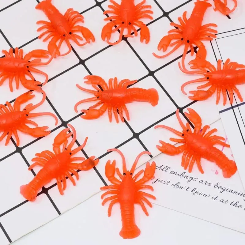 Tuindecoraties 20 pc's rivierkreeft speelgoed Lobster Lovely Mini Fake Kids Supplies draagbare educatieve zachte rubberen langoesten