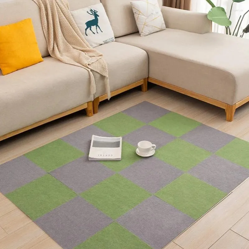 Dywany 1pcs samoprzylepna mata podłogowa kwadratowe dywaniki złącza do sypialni salon biuro el mall dekoracja