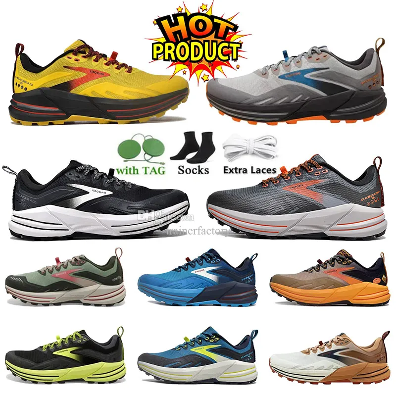 2024 Moda Brooks Cascadia 16 Erkek Ayakkabı Hyperion Tempo Üçlü Siyah Beyaz Gri Turuncu Örgü Eğitmenler Açık Mekan Erkekler Günlük Spor Spor ayakkabıları koşu yürüyüş