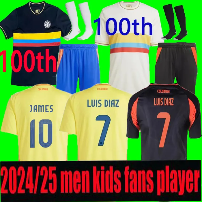 Colombian Centenary Black Soccer Kits S XXL Sizes 100th Anniversary ...