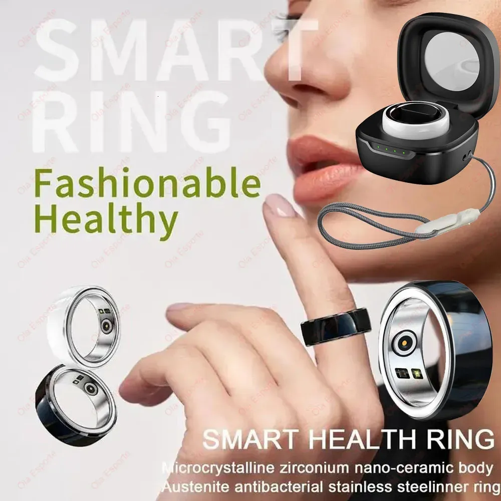 Ankomst 2024 R8 Smart Ring Sports Intelligent Ring Bluetooth Health Tracker Heart Rete Sleep Monitoring med laddningsfall 240423