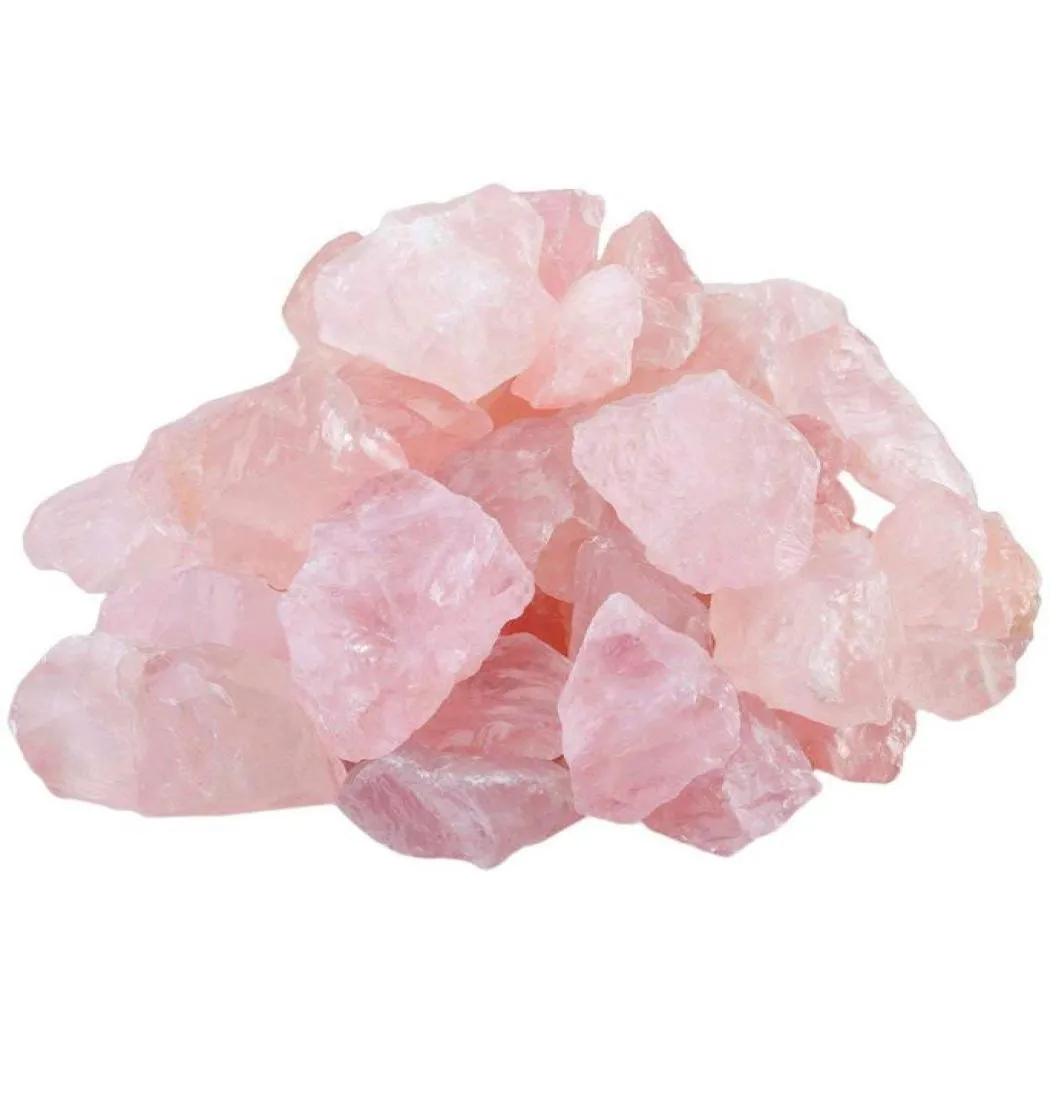 Regalo navideño 200 g Natural Rose Rose Rose Cristal Espécimen de piedra rugosa para pulir Wicca Reiki Healing1381071