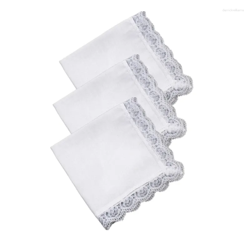 Bow Ties Soft And Absorbent Pocket Towel Lace Hankies For Grooms White Drop