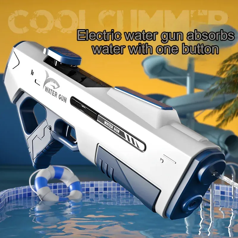 Adultes Electric Water Gun Toy puissant Automatic Haut-Pression Brarsts jouer l'été extérieur piscine enfant cadeau 240429