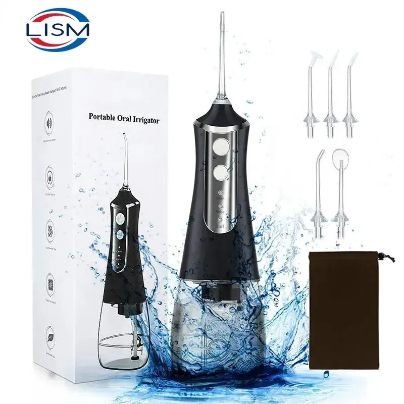 5 modes Irrigator oral USB Rechargeable Floussage Porte dentaire portable Jet de fil à eau 300 ml Irrigator Dental Dentor Cleaner6 Jet 240429