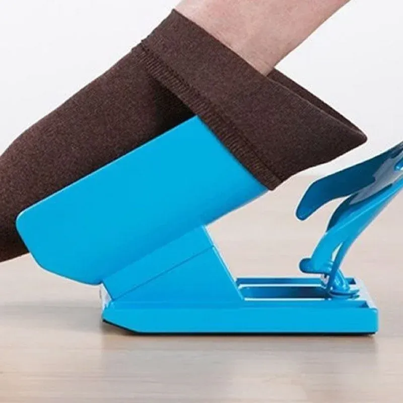 Nouveau kit de curseur à chaussettes Aid Blue Helper Aide à mettre des chaussettes sur sans klaxon de chaussure de flexion adapté aux chaussettes