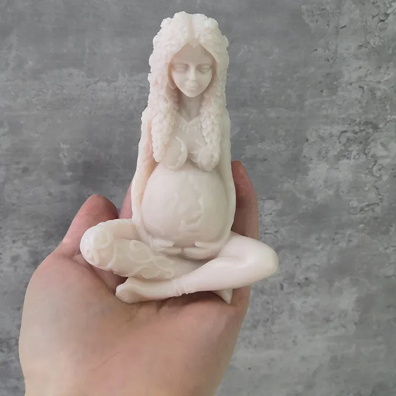 Candles Western Historical Figure Statue Mother of Earth Gaia Candle Silicone Mold Handmade Soap Plaster Resin Candle Making Kit Tools