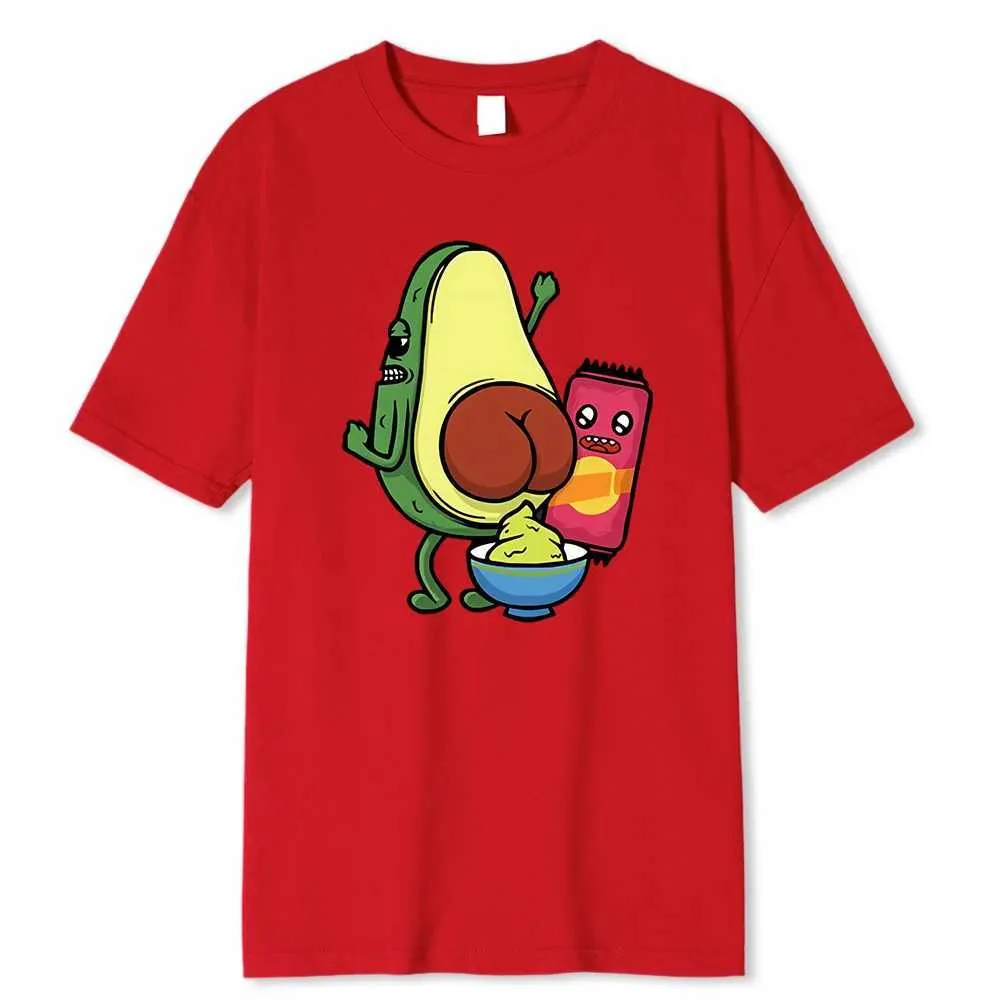 Men's T-Shirts Manufacturing Avocado Jam With Avocado Printed T-Shirts Men Breathable Ts Summer Cotton Tshirt Hip Hop Loose Oversized T-Shirt Y240429