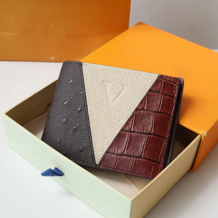 Designer plånbok män kort plånbok toppkvalitet läder lång handväska krokodil struts hud kreditkort hållare mode ficka arrangör m84690 m84689 m84668