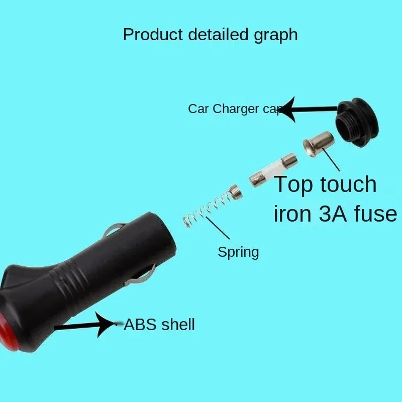 Nouvelle voiture DC 12V 24V DC2.1 Adaptateur d'alimentation allume de cigarette de 3,5 mm Plug avec un câble d'interrupteur 1/3 mètres pour un chien GPS Radar for GPS Radar Câble d'alimentation