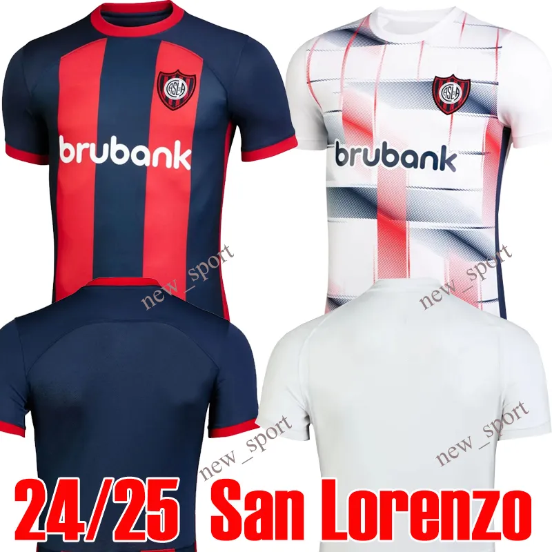 24 25 Jerseys de football de San Lorenzo à la maison Adam Bareiro Cristian Tarragona Ezequiel Cerutti Agustin Giay 2024 2025 Carlos Sanchez Elian Men Football Shirts Football