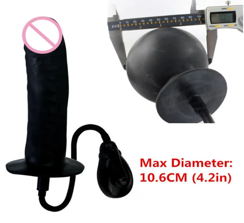 O mais novo super grande grande vibrador inflável enorme plug anal plug max 106cminflatable Pumpation PenisButt Plug Balls C184496494