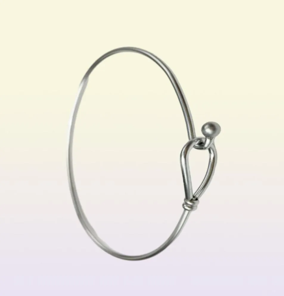 Lote inteiro de 12 pcs de aço inoxidável prata de pulseira ajustável Moda de pulseira simples Design simples Pragem de fio de arame fino Jóias