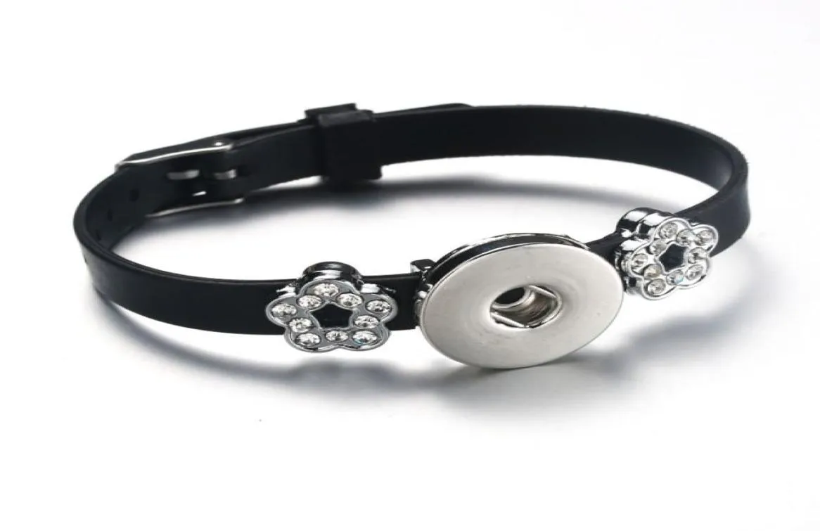 Snap Jewelry Coucles Couleurs Silicon Bracelet Button Snap pour les femmes Bracelet Butt de fleur en acier inoxydable 76259176384