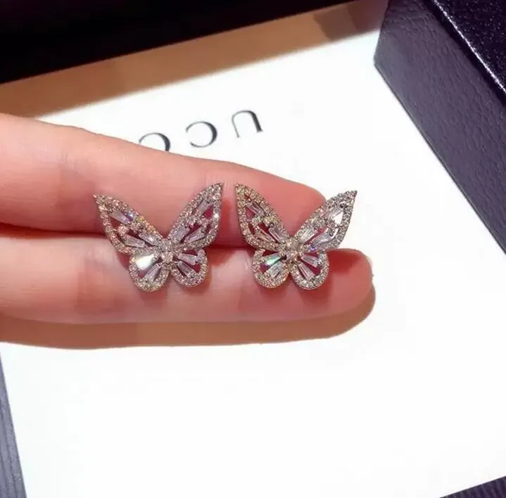 Nuovo designer Women Stud Fashion Jewelry 925 Sterling Silver Bowknot Lady Luxury Lady Full Crystal Crystal Earring Accessori per gioielli di alta qualità Regali Memorial Day