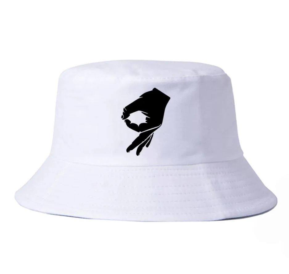 Okay Hand Sign Harajuku pop women fisherman hat men summer Flat Hip Hop cap Letter print bucket hat bob chapeau89985883908553