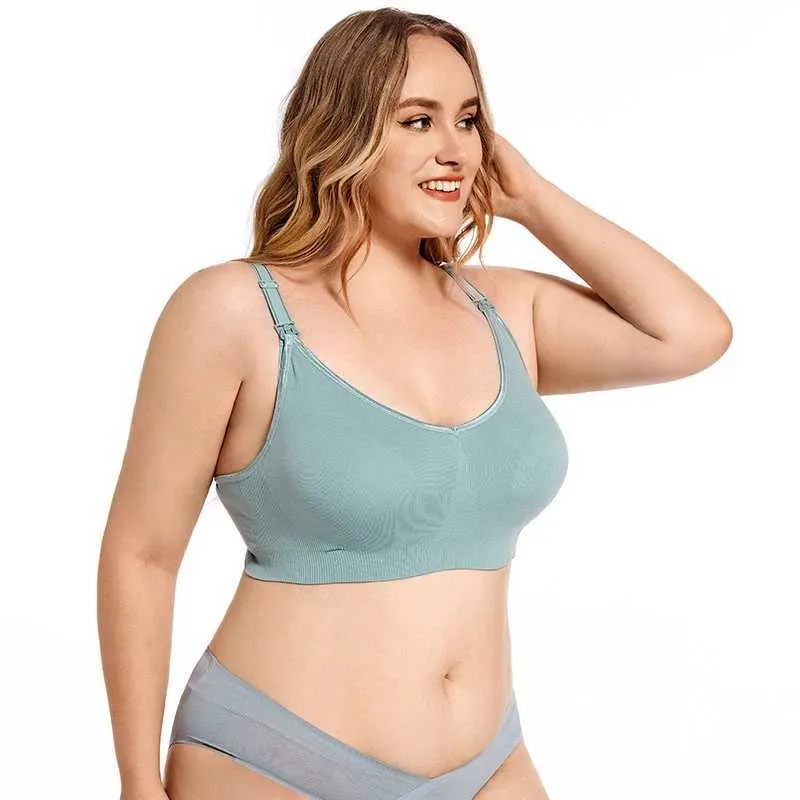 BRAS Plus Size Wireless Mutterschafts BH Front Open Treffen verhindern, dass schlängendes nahtloses 3D atmungsaktiv ist