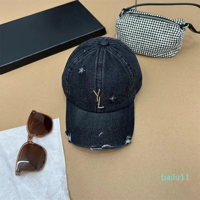 Chapeaux de balle de marque de marque de marque de la marque de léopard de la créatrice de denim pour hommes Chapeaux de balle de marque imprimé de léopard 4 saisons ajusté de luxe de luxe Denim chapeaux de baseball bleu CAP reliant les chapeaux