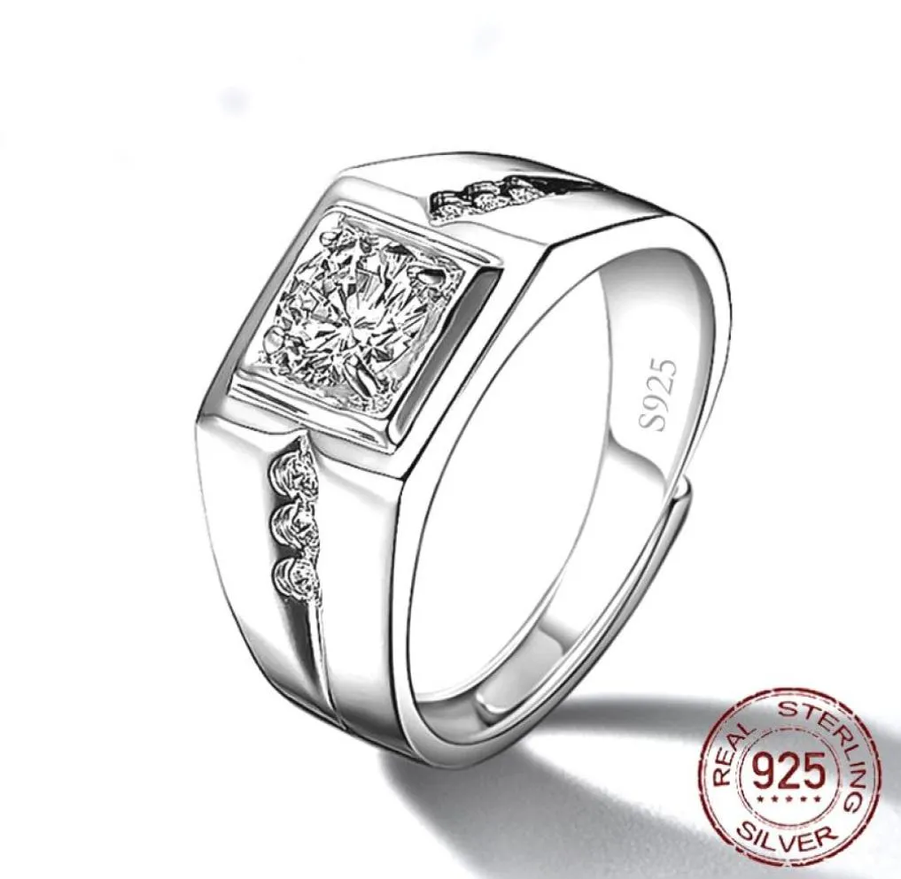 7 kinds Original 925 Sterling Silver For Men Adjustable Ring Lab Diamond Anniversary Gift Jewelry Whole JM8888318408