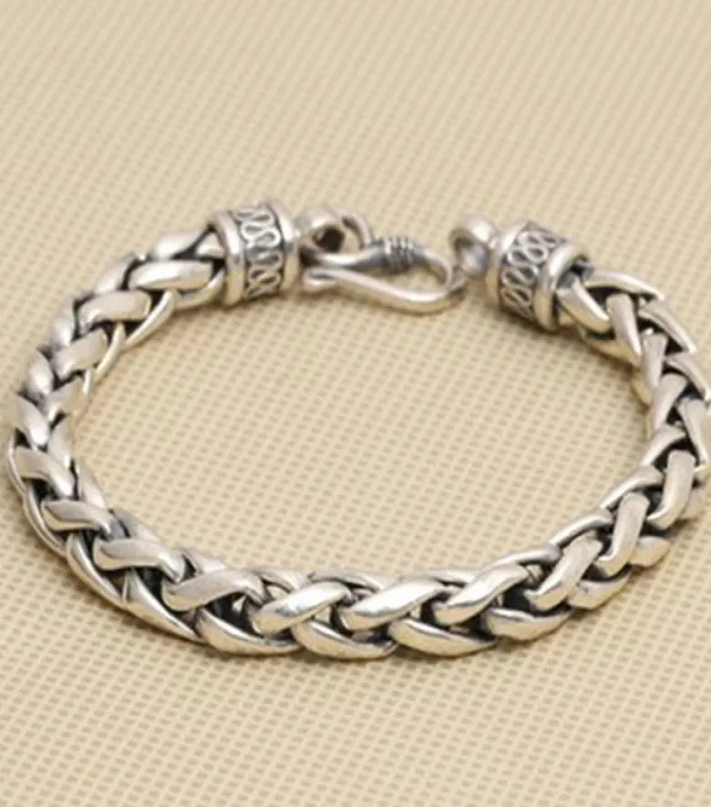 Solid Silver 925 Dikke Men Simple Design 100 Real Sterling Vintage Cool Mens Jewelry Box GiftLink Chain Link6079290
