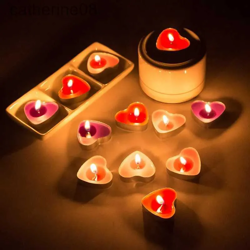 Kaarsen 50 stcs paraffin round groenlicht kaarsen kleurrijke natuurlijke decoratieve Chinese bruiloft valentijnsdag kaarsen rookloze hanger d240429