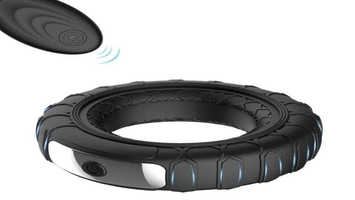 Cockrings Controle remoto anel de pau vibratório 10 velocidades atraso spray pênis de silicone anillo vibador brinquedos sexuais para homens shop187u8679620