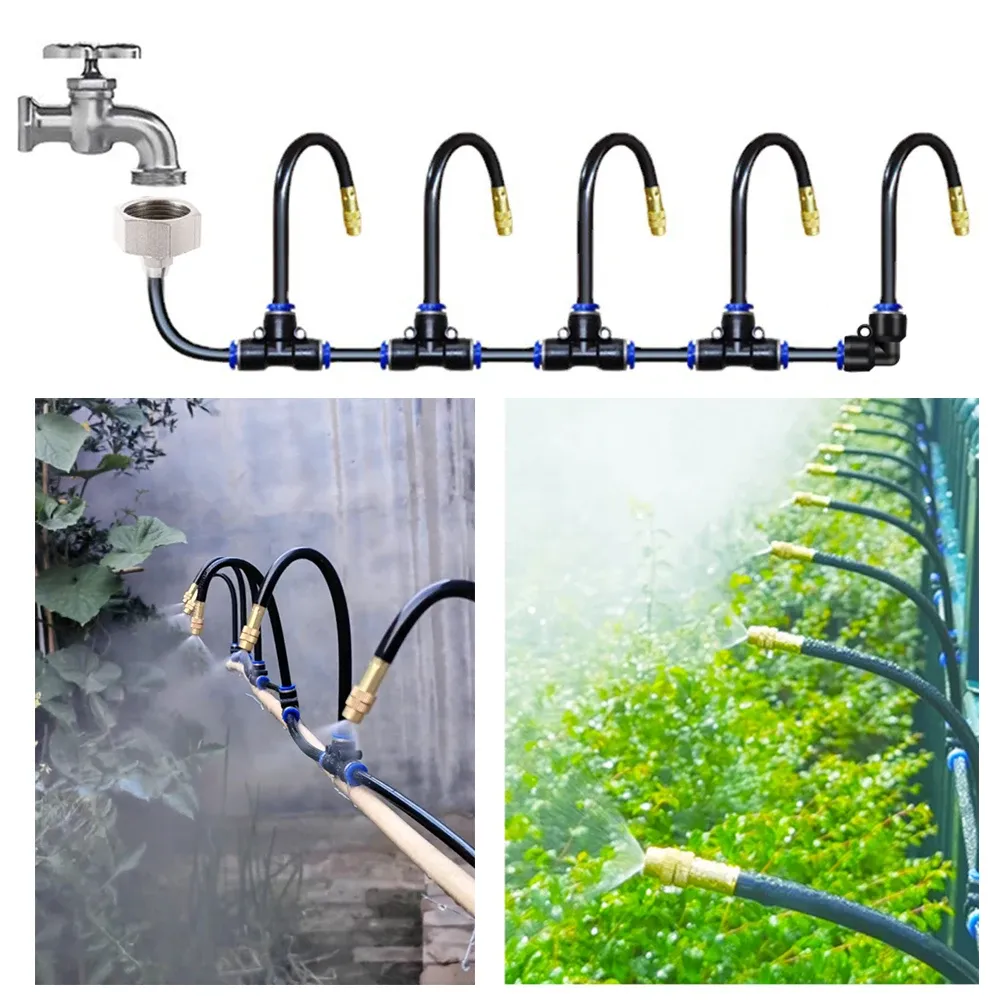 Dekorationer DIY -dimningssystem för gräsmattan Irrigation /Universal Justerbar Atomizing Sprayer /520M Kit /OD8mm Tube /Garden Water Mister