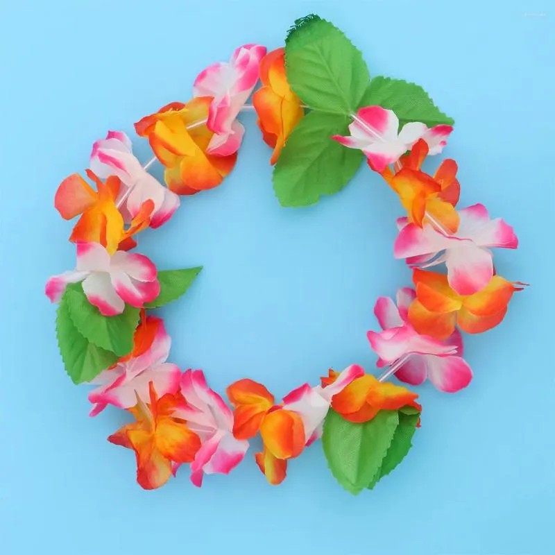 Dekoratif Çiçekler 6pcs Hawaiian Çiçek Çelenk Kafa Bandı Renkli Tropikal Başlık Leis Partisi Süslemeler Hawaii Luau