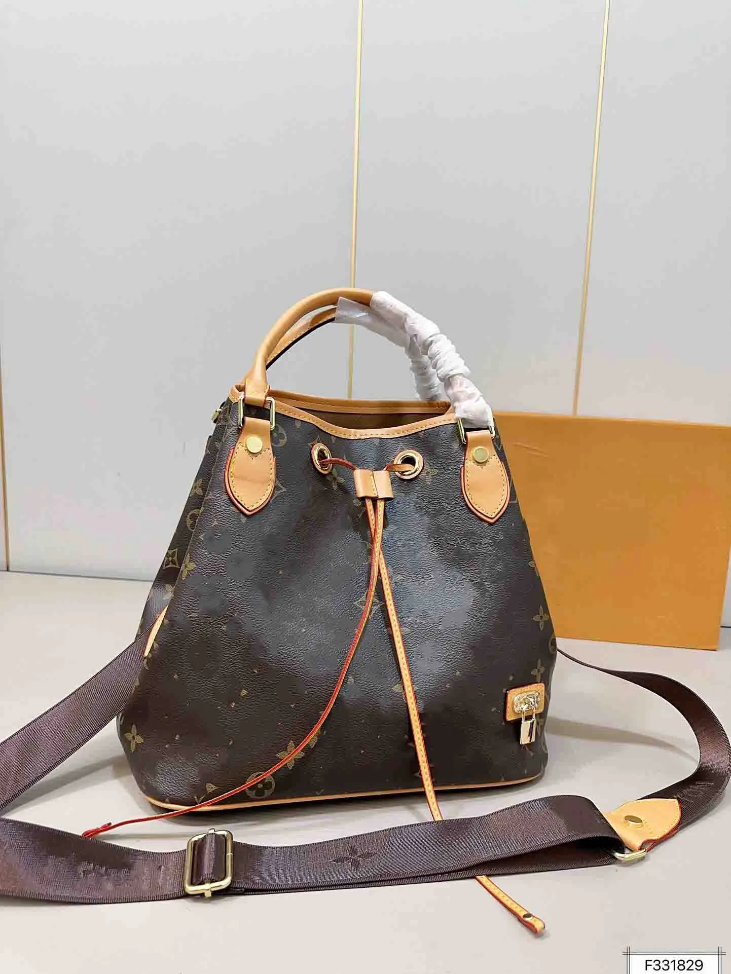 2024neonoe mm designer tassen schouder crossbody tas bruine bloem luxe handtassen vrouwen portemonnees ontwerper vrouw handtas emmer tassen bakken trekstring portemonnee