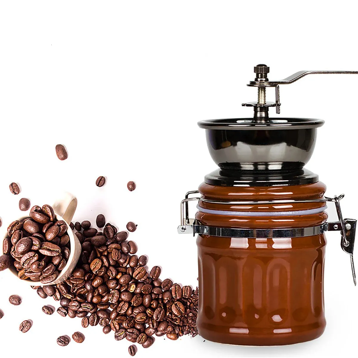 قدرة مطحنة القهوة اليدوية المخروطية المخروطية القابلة للتعديل