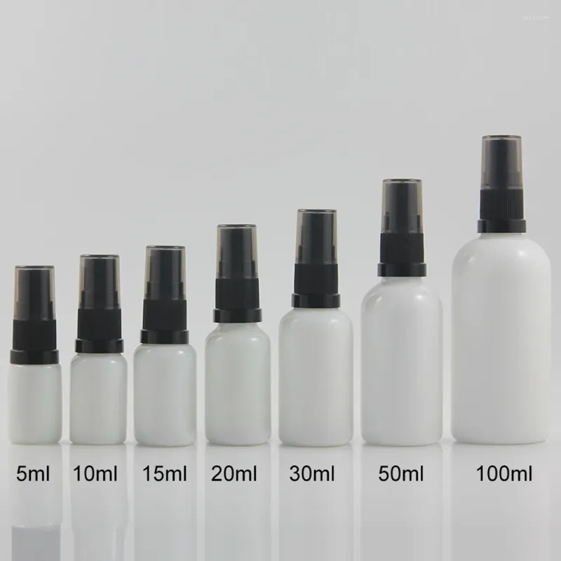 Butelki do przechowywania puste naturalna butelka kosmetyczna 15 ml szklanka producent biały z czarną pompą perfum