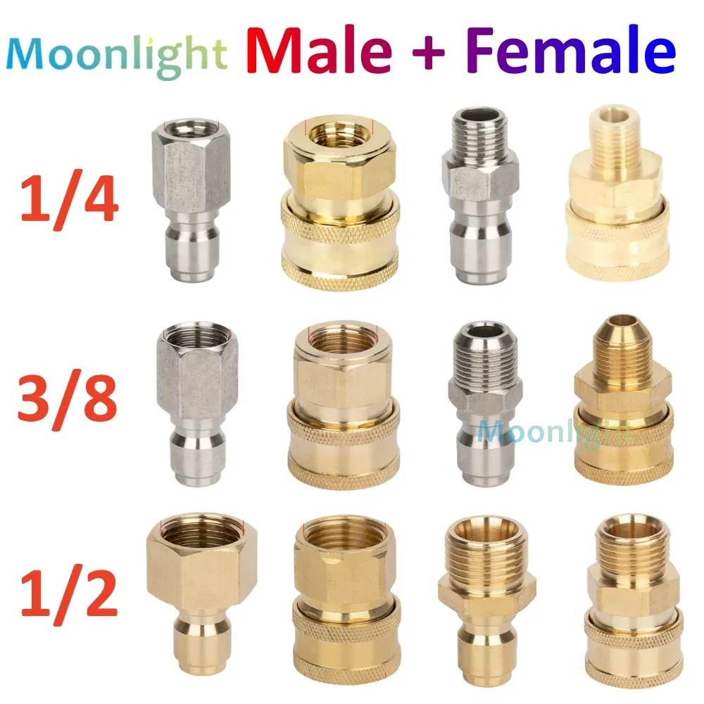 Équipements 1/4 "3/8" 1/2 "à haute pression Connecteur rapide Connecteur Adaptateur Adaptateur Pignon Doux de pistole