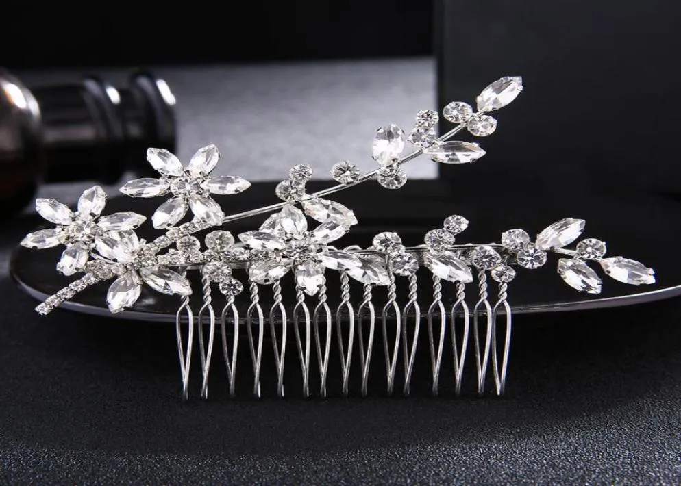 Classic Crystal Rhinestone Hair Combs Bridal Hair Clips Jewelry Wedding Hair Accessories Headpieces Women Tiaras JCH1384238205