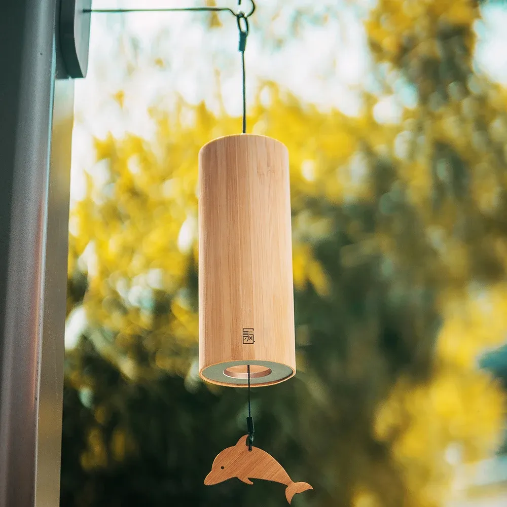 Decoraciones al aire libre para el patio del patio del jardín del jardín natural chimes de bambú hecha a mano bambú de acorde de acorde de viento boho windchime