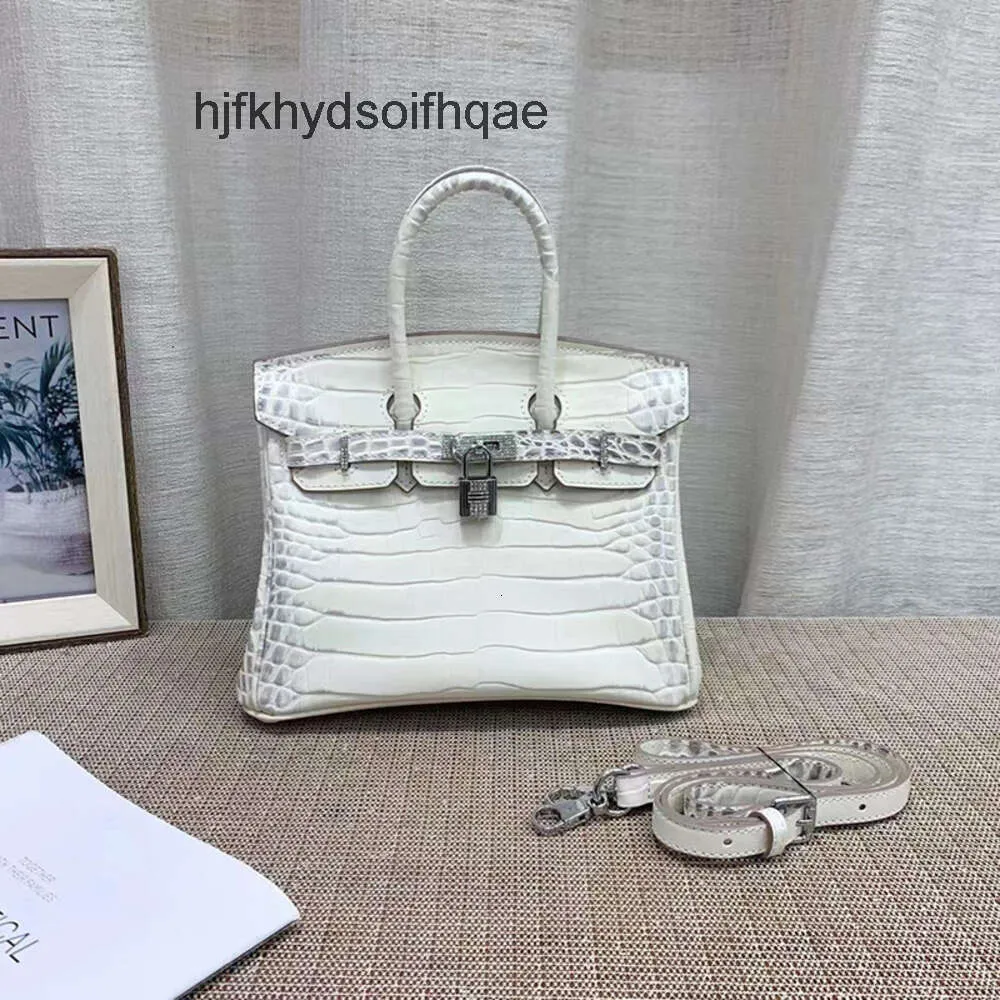 Dames berkkins krokodile messenger klassieker himalayan diamant tassen ontwerper ontwerper buckle capaciteit 2024 mode witte handtassen grote cjbn h2wh