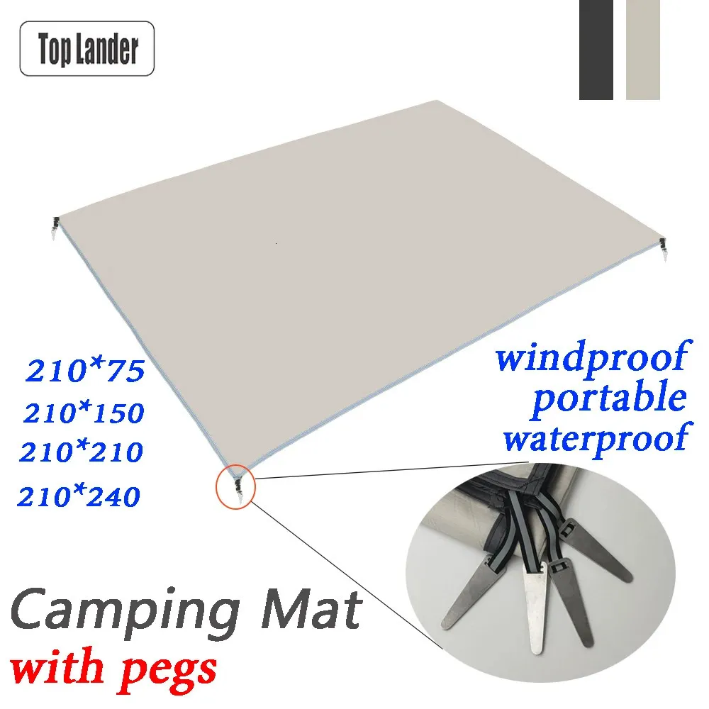 Ultralight Ground Sheet Waterproof Camping Tent Footprint Mat with Pegs Portable Outdoor Large Groundsheet Picnic 240418