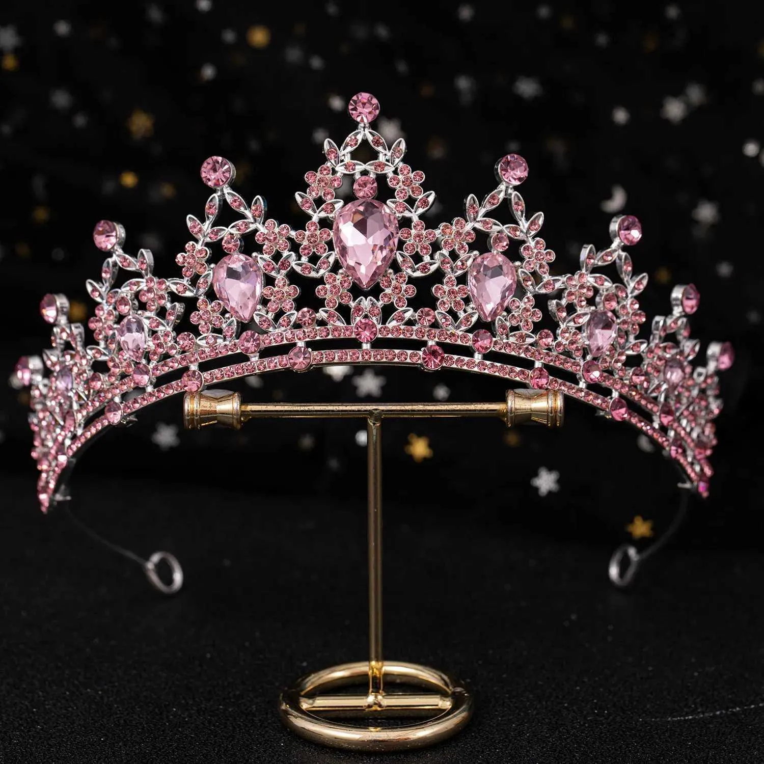 Tiaras vintage barocco rinestone corona di tiara femminile femminile festa regalo regalo di nozze sposa da sposa cristallo accessori capelli corona