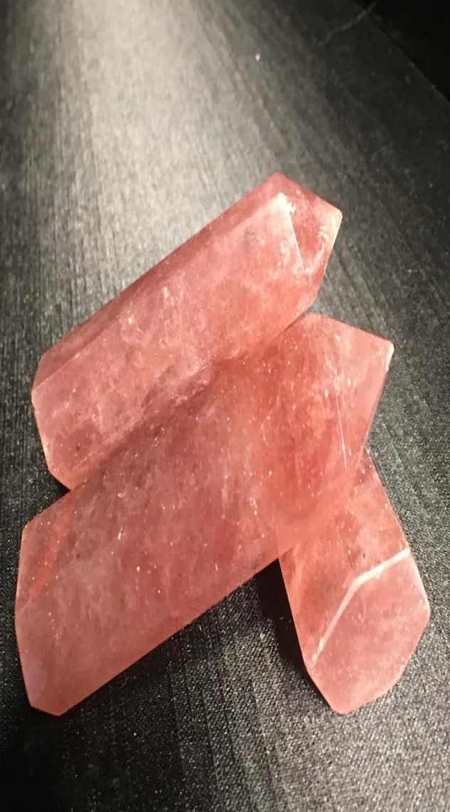 natural strawberry stone wand red quartz crystal Stone point crystal wand rock healing crystal gift polished crafts for 9219557