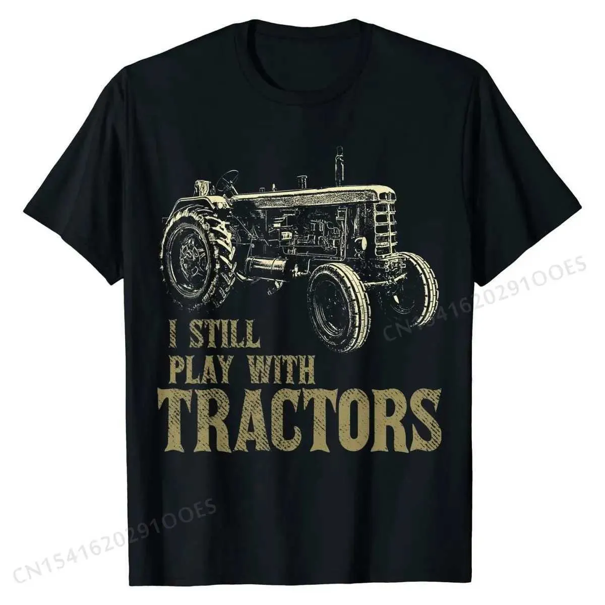メンズTシャツ面白い私はまだトラクターで遊んでいます面白い農家農場ギフトメンズTシャツプレーンメンズトップTSペラーズTシャツコットンパーティーT240425