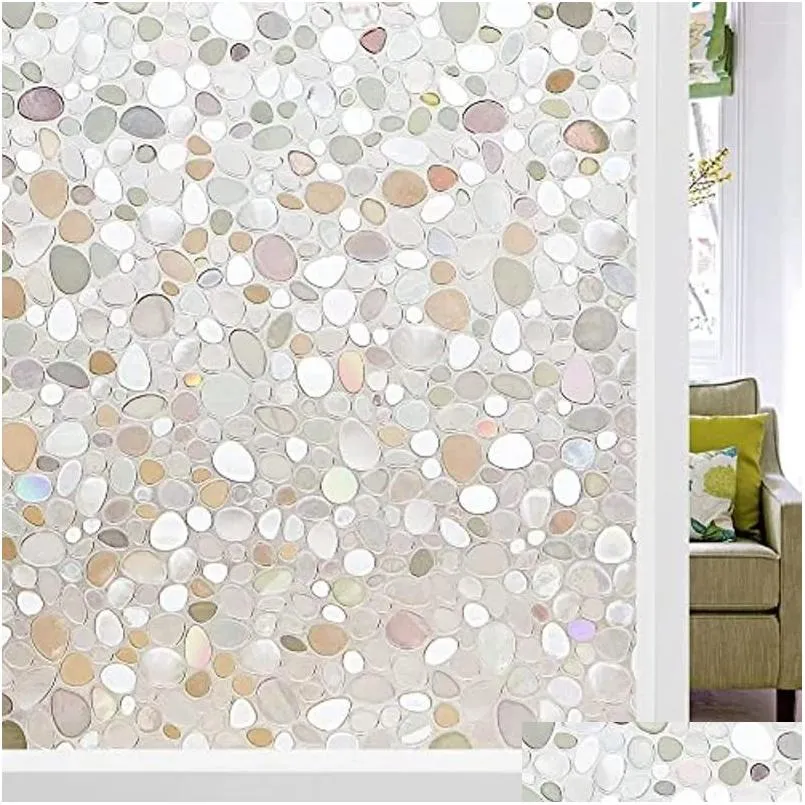 Window Stickers 5M Film Clings Stained Decorative For Glass Static Door Ering Decals Pebble Pattern Drop Delivery Home Garden Decor Dheyj
