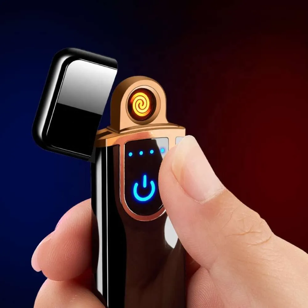 Оптовая дешевая подарочная индукция пальца Ветропродажный электронный перезаряжаемый прикосновение USB Сигарета зажигалка