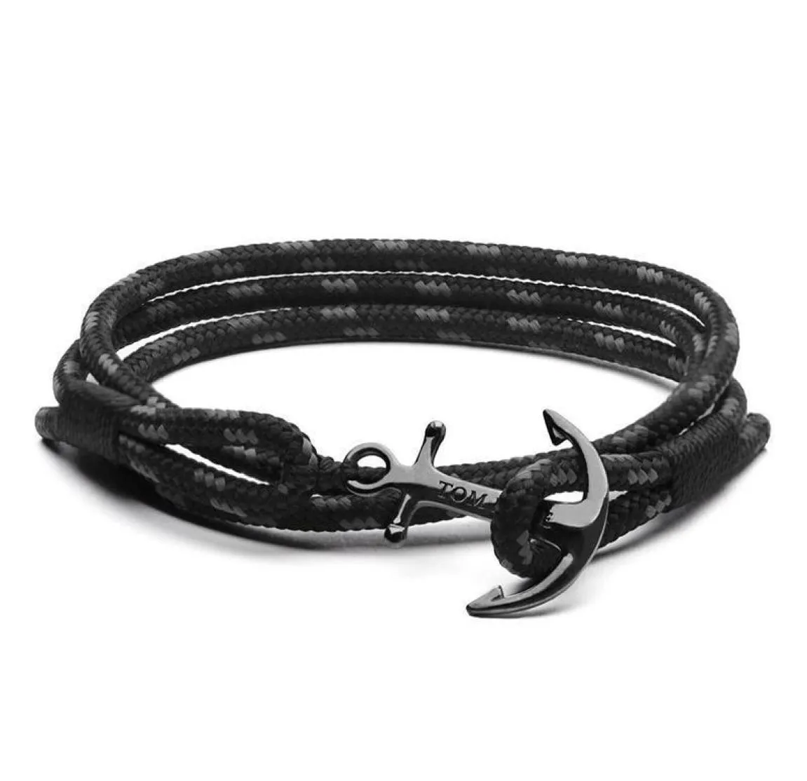 Bracelets Tom Hope Tripe Tipe Rope Bracelet Anchor Charm Bracelet Bijoux pour cadeau Black Sky Bleu 5 tailles3788857