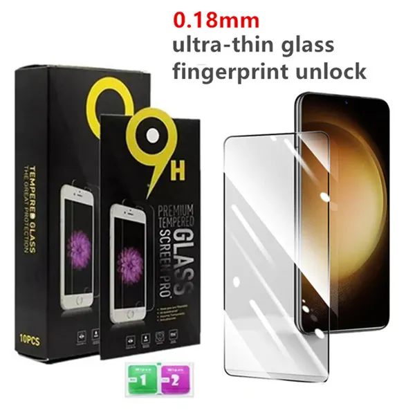 S24 Ultra digital-emprent déverrouille 0,18 mm Clear 2.5d Ultra-Thin Temperred Glass Phone Écran Protecteur