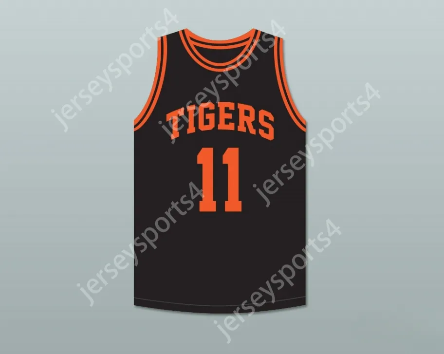 Custom Nay Name Youth/Kids Detlef Schrempf 11 Centralia High School Tigers Black Basketball Jersey 2トップステッチS-6XL