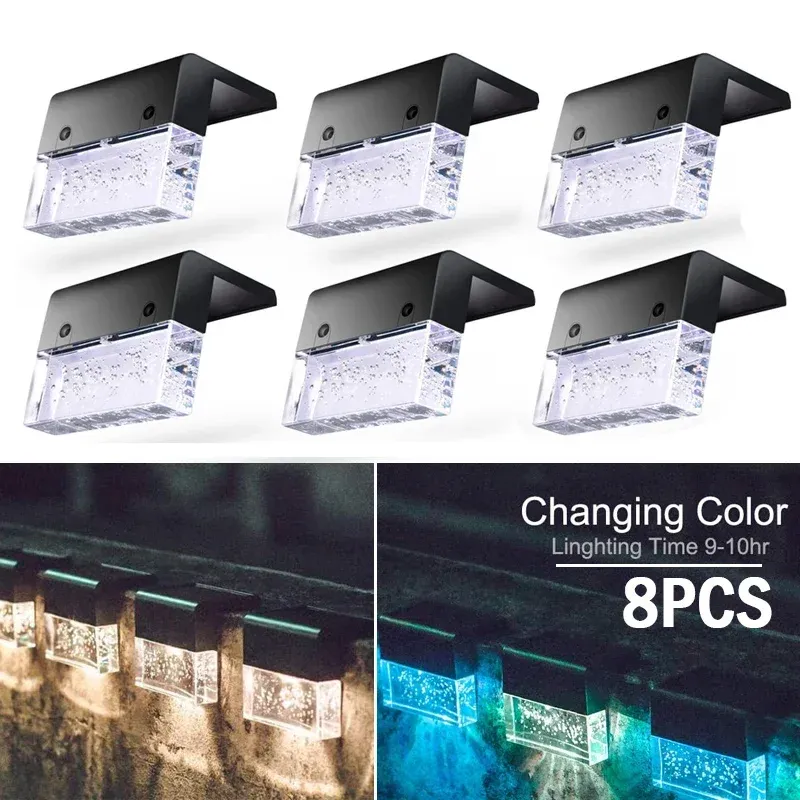 Dekorasyonlar Güneş Işıkları Açık su geçirmez güneş ışığı Bahçe Işıkları Led güneş lambası Adım Işık Bahçe Dekoru Merdiven Çit lambası RGB Güneş Işıkları