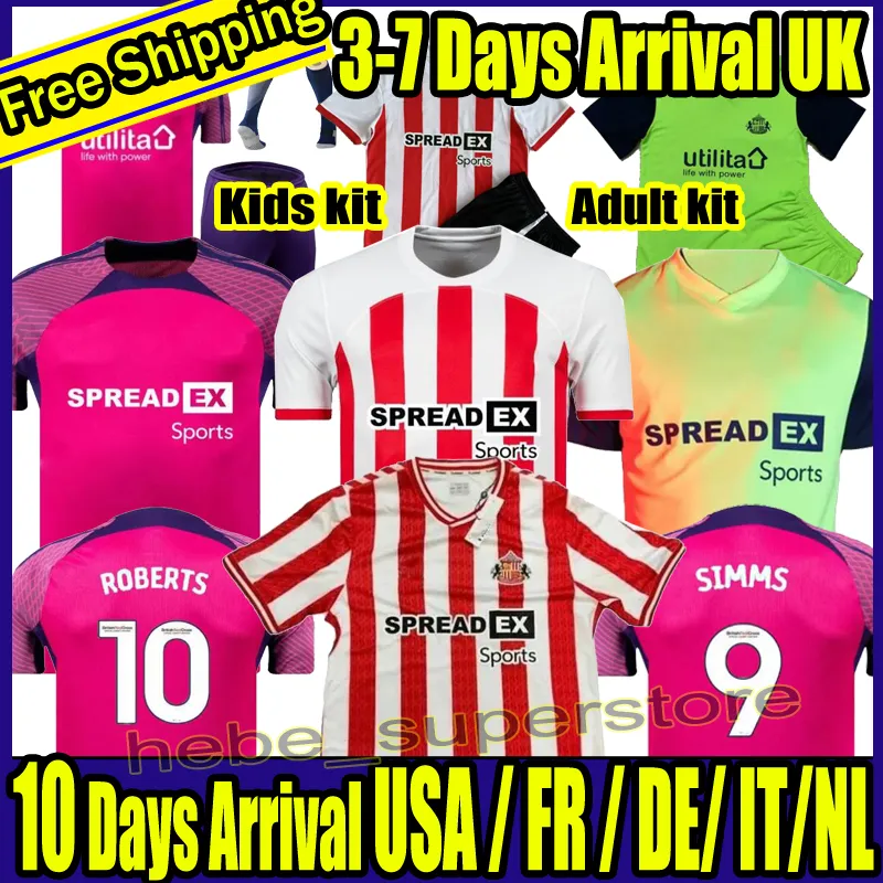 23 24 25 Sunderland Sunderland Soccer Jerseys Kids Kit Player Version Training Home Away Third 2024 Football Shirt Doyser Roberts Gooch Stewart Diallo Clarke Pritchard