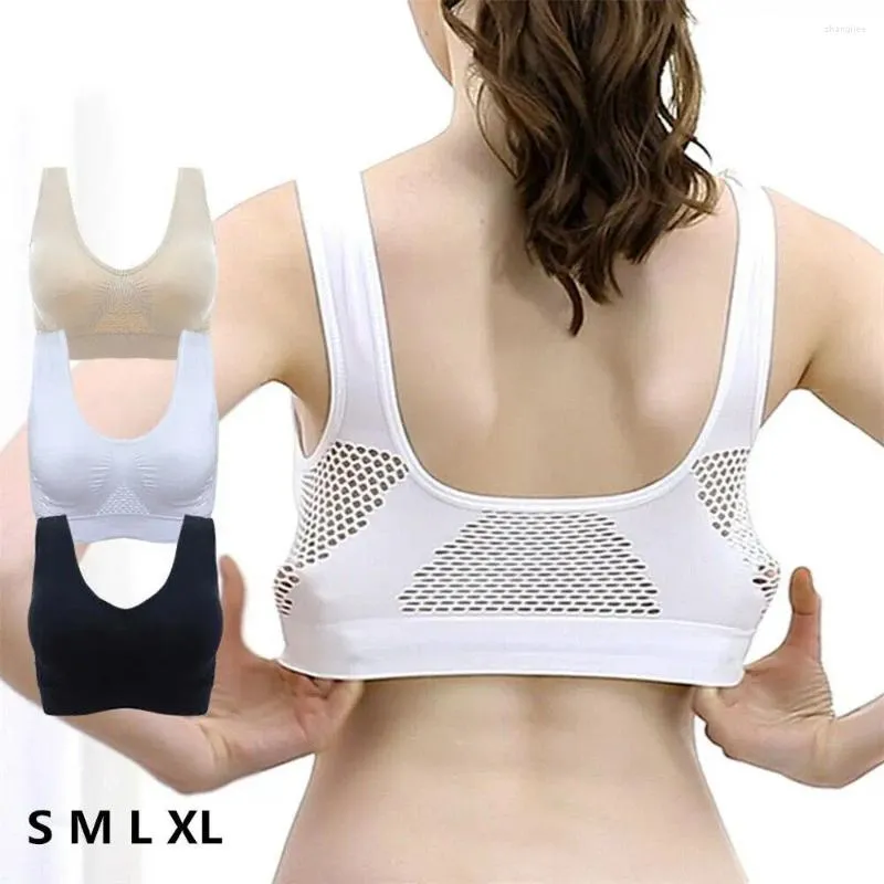 Yoga Outfit Sports Underwear Plus Size Women Shockproof Breathable Wireless Push-Up Vest Bra With Pad Wear