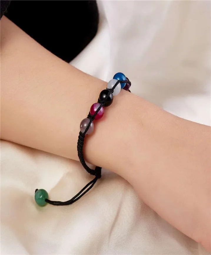 2020 zeven chakra's natuursteen magnetische gesp kralen pu lederen geweven armband85053777777